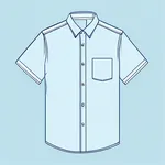 short-sleeved pale blue button-up shirt image